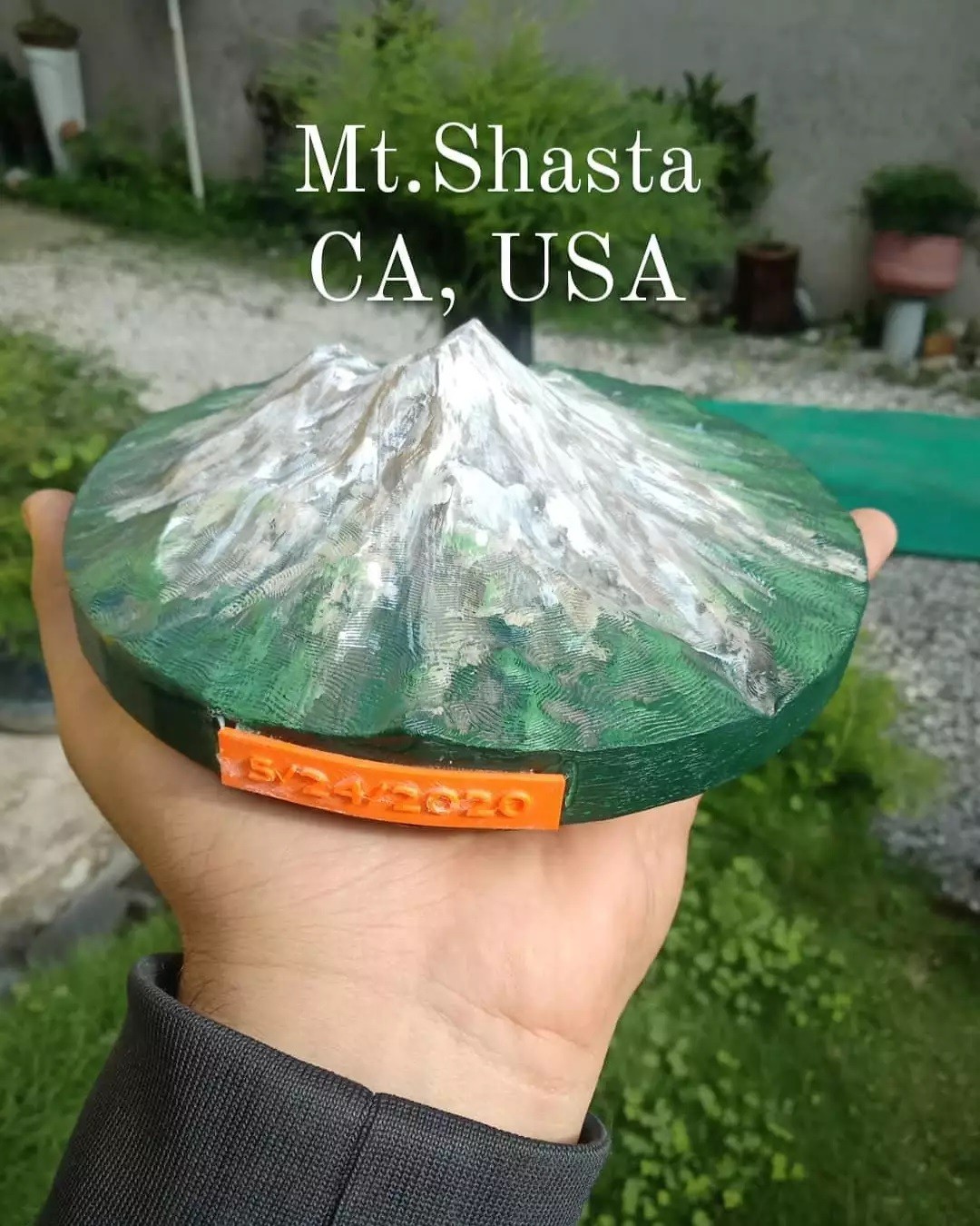 Mount Shasta painted terrain, custom commission, sample 08